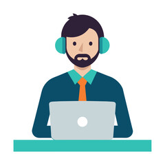 IT specialist vector art illustration