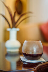 tropical garden with white house