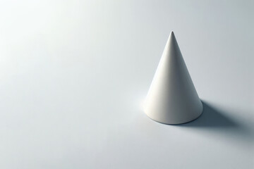 Fototapeta premium Geometric cone on a clean background. Space for text.