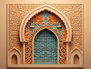 Islamic background with crescent and lantern, Ramadan and Eid Background, Islamic traditional ornamental photo and background, Muslim holiday Design