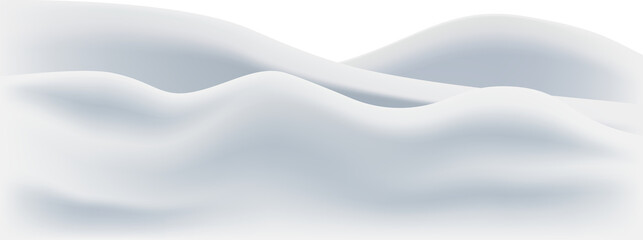 Snowy landscape isolated on transparent, png. illustration of winter decoration. Snow hills. Snowdrift design element.