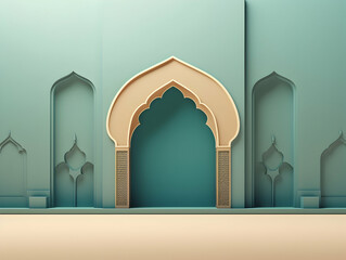 Islamic background with crescent and lantern, Ramadan and Eid Background, Islamic traditional ornamental photo and background, Muslim holiday Design