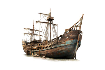 Abondened Shipwreck (PNG) isolated on transparent background