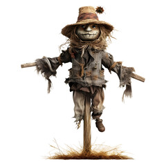 Fototapeta premium Scare crow-on-Stick (PNG) isolated on transparent background