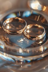 Marriage symbolized by two wedding rings 