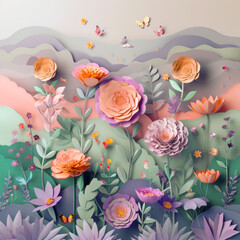 Abstract Floral Fantasy in Pastel Colors