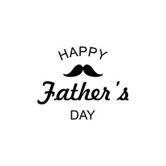 Happy Father's Day Banner and Social Media Post Template Design. Father's Day Monochrome lettering design with mustache. Editable EPS file.