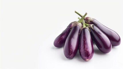 Eggplant or aubergine isolated on white background with clipping path and full depth of field