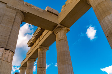 Fototapeta premium Row of Greek Hellenistic stoa columns.