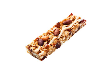 Protein energy snack bar, fitness protein boost energy bar isolated on transparent background