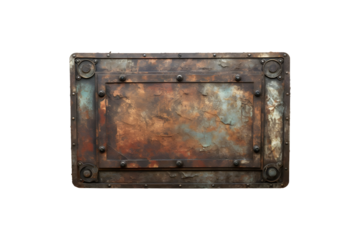 Old rusty letter receiving vintage mail slot, corroded letter post mailbox slot isolated on transparent background