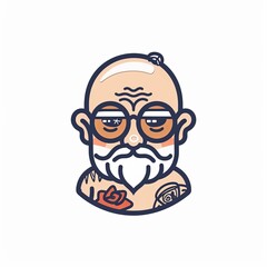 A cartoon man with glasses and a beard