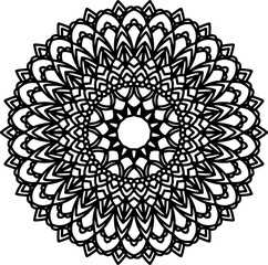 Circular floral mandala transparent background