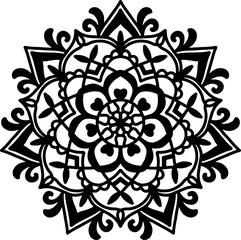 Circular floral mandala transparent background