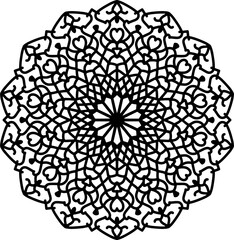 Circular floral mandala transparent background