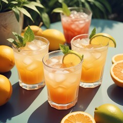 Fototapeta premium Summer fresh drinks and juices