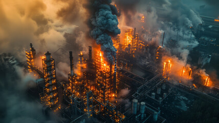 Fototapeta premium A factory burning waste to generate electricity,generative ai