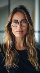 Obraz premium Digital influencer woman posing a portrait on social media, with soft and natural makeup