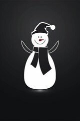 Minimal black white poster Merry Christmas and happy new year. Christmas holiday background illustration