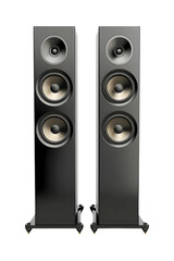 Floor standing speakers isolated on transparent background,  PNG Object