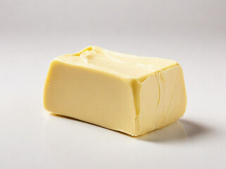 Fresh butter isolated on a white background. Food and a Breakfast concept. High prices for butter. 
