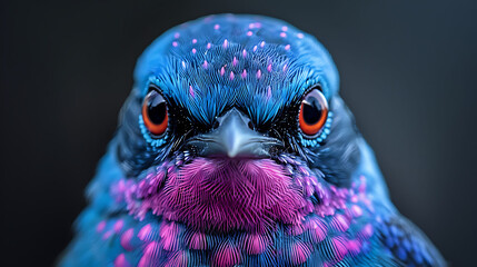 adult male Spangled Cotinga Cotinga cayana with bright blue and purple plumage found in Brazil South America