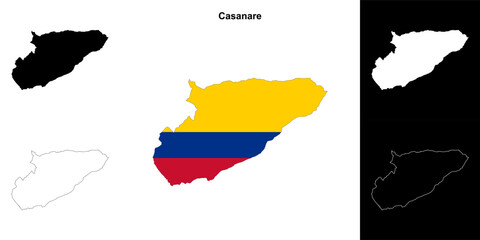 Casanare department outline map set