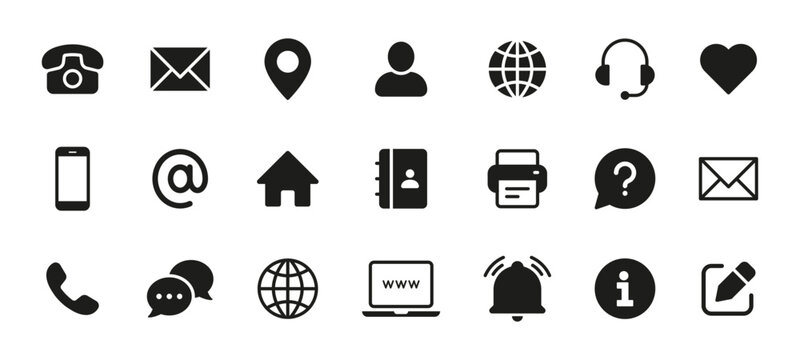 Contact us icon. Web icons set , home, call, email, address, location, globe, fax, message, envelope, mobile, telephone, support, website, icon. contact information icon. Business card icon set