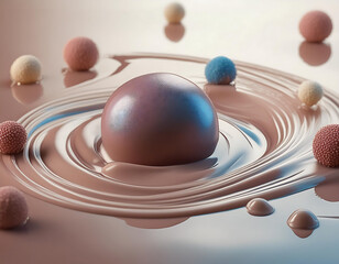 A poster for world chocolate day with chocolates in the background