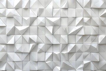 Fototapeta premium White paper squares and triangles wall