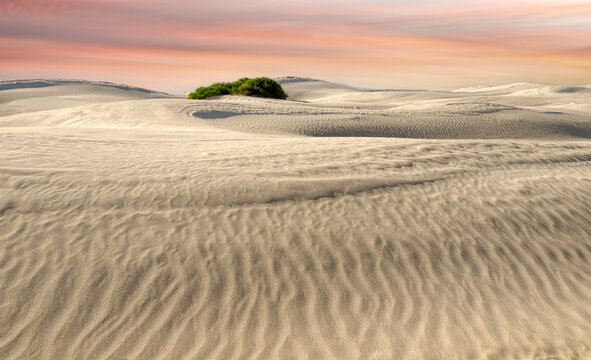 Pastel sunset over white Sand dunes, Lancelin, Western Australia, Australia