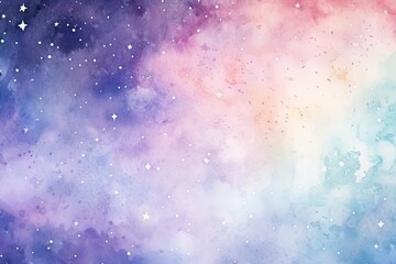 A cosmic blend of pastel watercolors resembling background, Pastel watercolor cloud background with copy text space