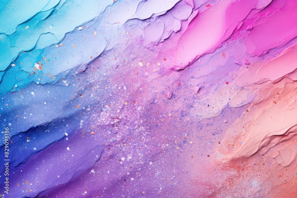 Poster Soft pastel color background with glitter and wavy shape with blank text space, sparkle and pastel background