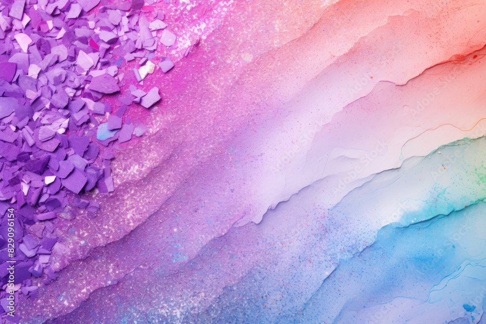 Poster Soft pastel color background with glitter and wavy shape with blank text space, sparkle and pastel background