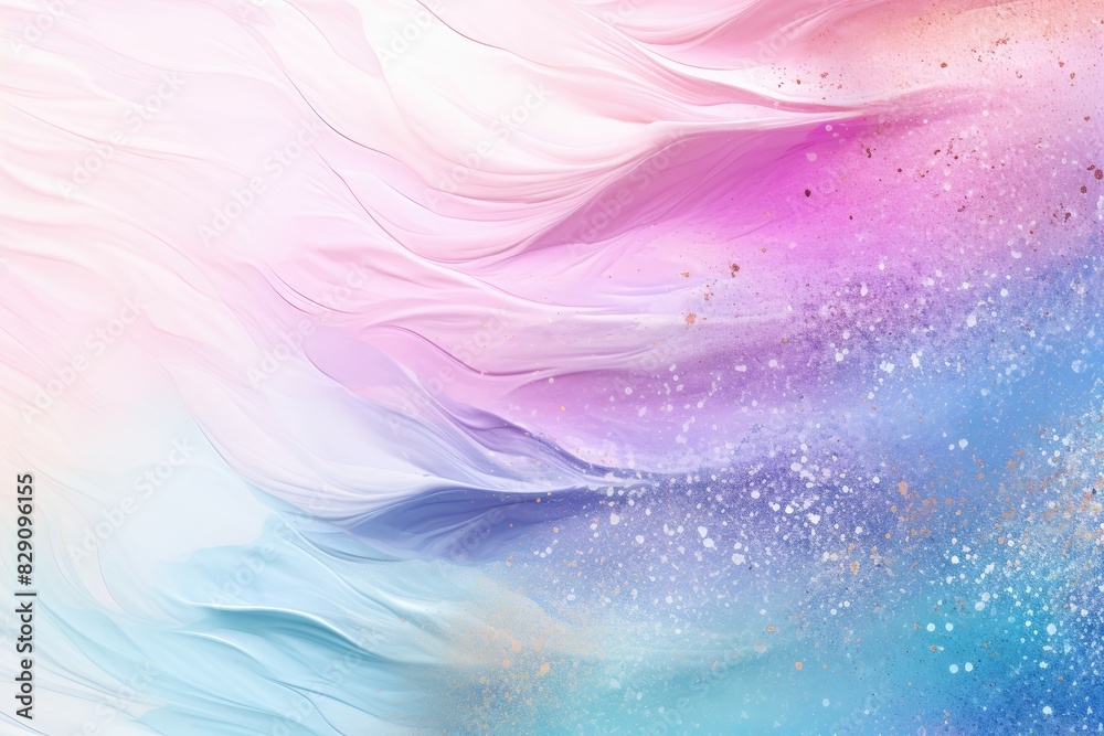 Poster Soft pastel color background with glitter and wavy shape with blank text space, sparkle and pastel background