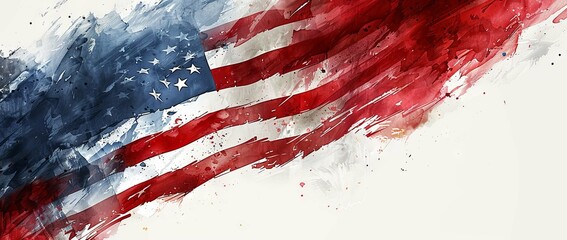 American flag draped on a white table, symbolizing national pride and rustic charm.