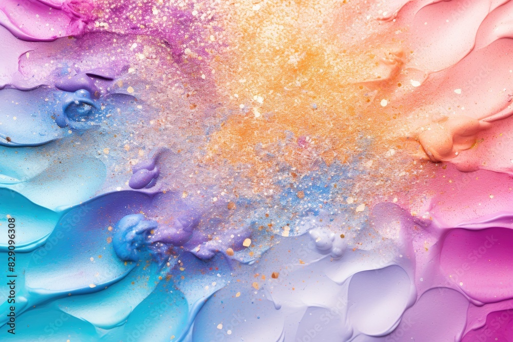 Aufkleber soft pastel color background with glitter and wavy shape with blank text space, sparkle and pastel b