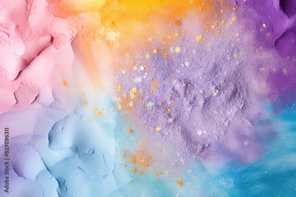 Poster soft pastel color background with glitter and wavy shape with blank text space, sparkle and pastel b