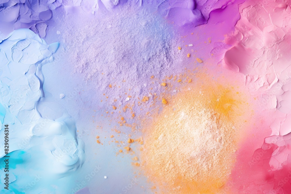 Poster soft pastel color background with glitter and wavy shape with blank text space, sparkle and pastel b