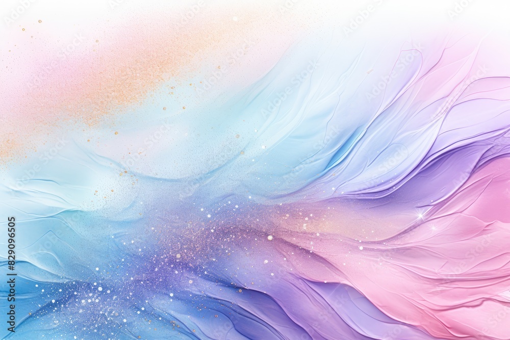 Poster Soft pastel color background with glitter and wavy shape with blank text space, sparkle and pastel background