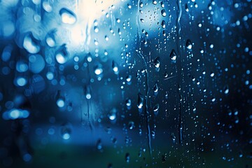 Close-up rain window droplets