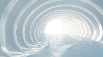 modern abstract digital 3d rendering background White futuristic tunnel. AI generated image