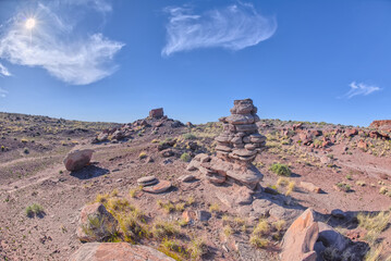 Rock Spire on Crystal Mesa west of Hamilili Point, Petrified Forest National Park, Arizona, USA
