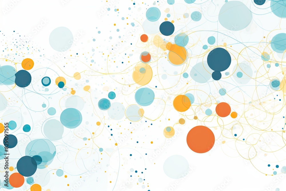 Poster a white background with circles and dots