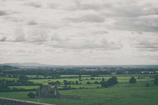 The Rock of Cashel and rural landscape, Cashel, County Tipperary, Ireland