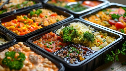 Obraz premium Healthy Catering: Nutrition Lunch Boxes, Balanced Takeaway Delivery