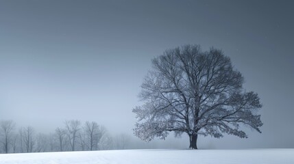 Winter landscape of snowy nature. Winter trees background