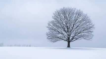 Winter landscape of snowy nature. Winter trees background