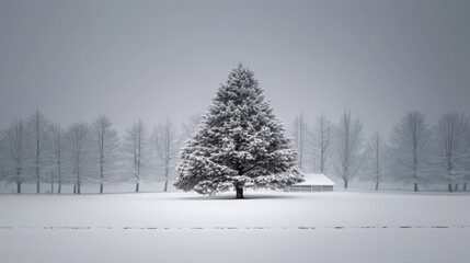 Winter landscape of snowy nature. Winter trees background