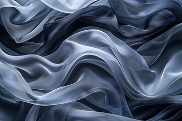Obraz premium Blue black fabric white background close-up